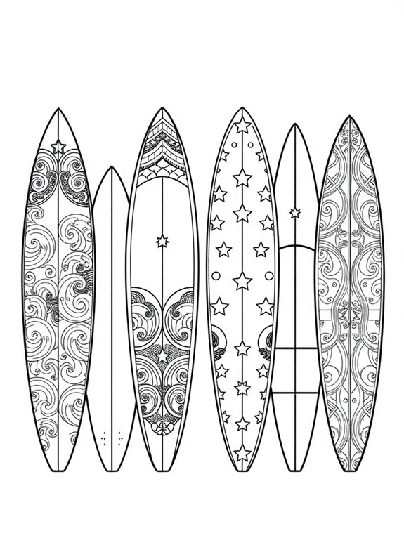 surfing themed coloring page