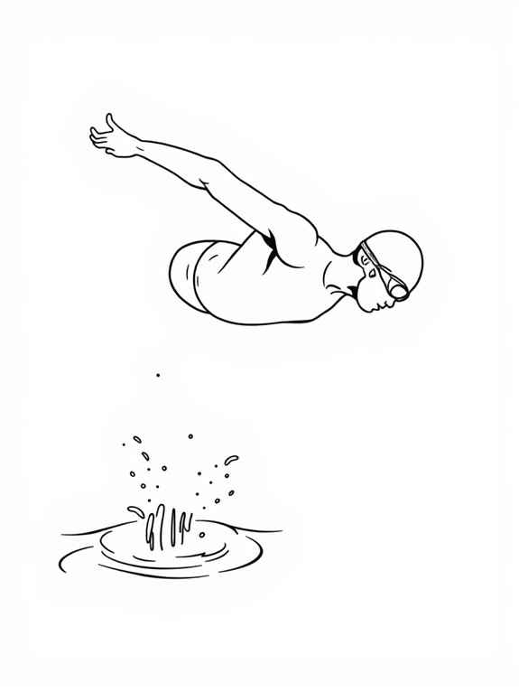 swimmer diving coloring page