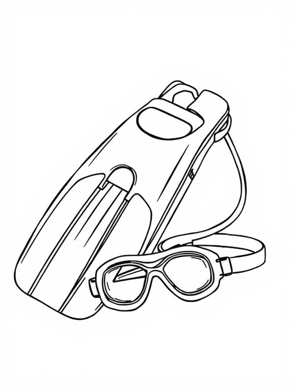 swimming gear coloring page