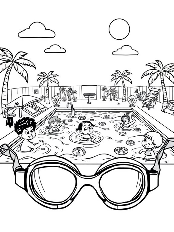 swimming pool coloring fun