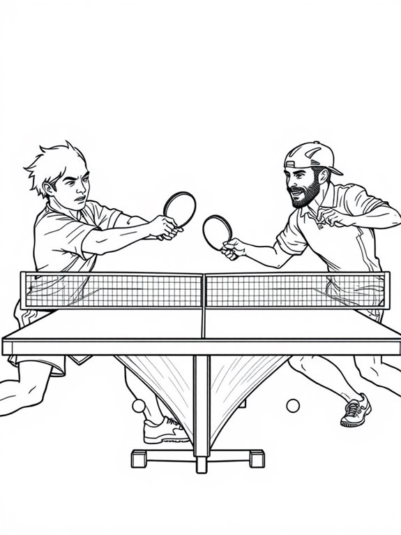 table tennis player coloring