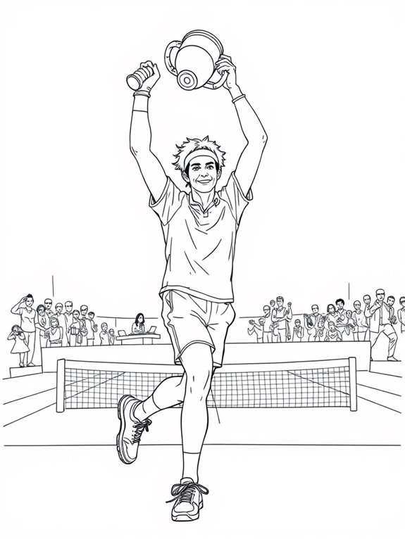 tennis champion trophy coloring page