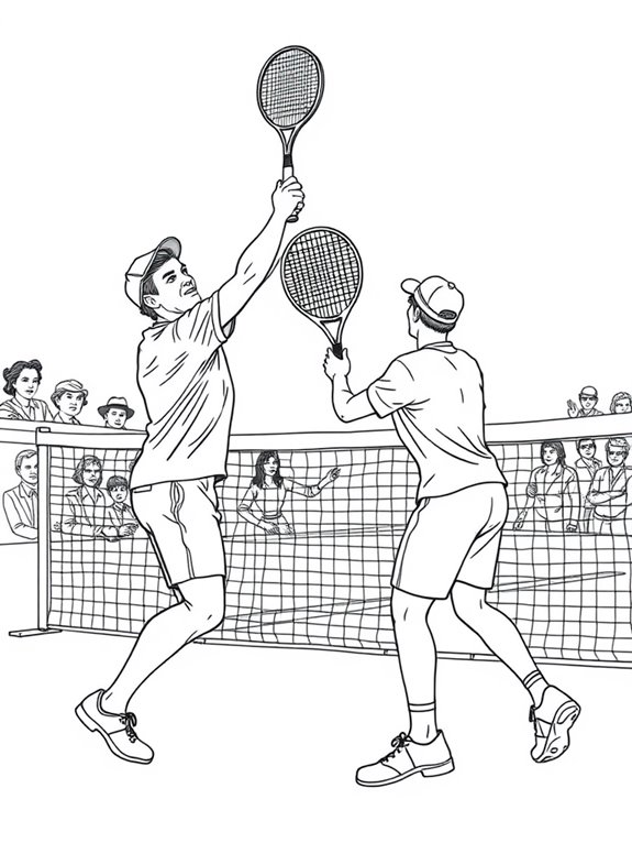 tennis match coloring page