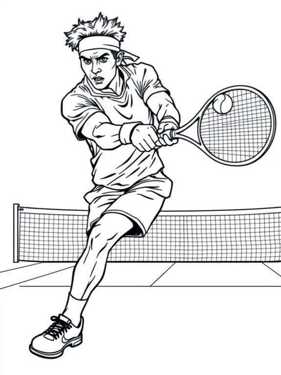 tennis player coloring page