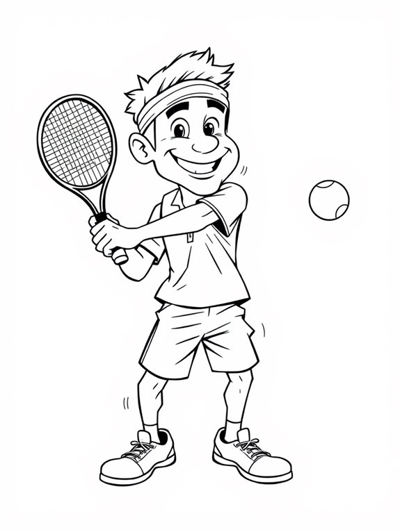 tennis player coloring page