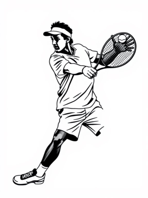 tennis player coloring page