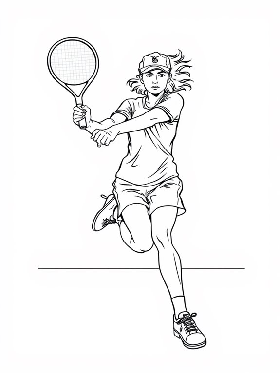 tennis player coloring page