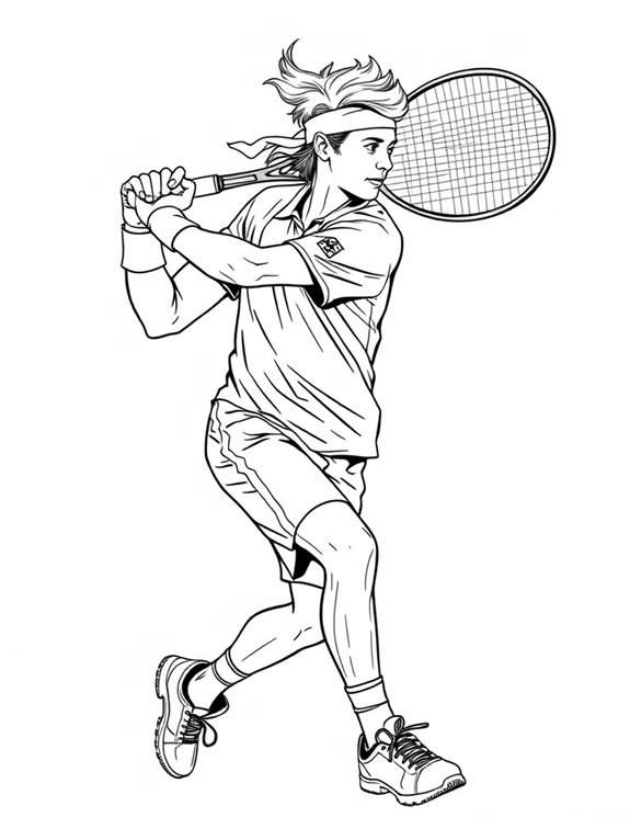 tennis player coloring page