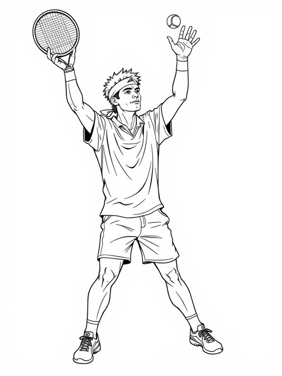 tennis player serving illustration