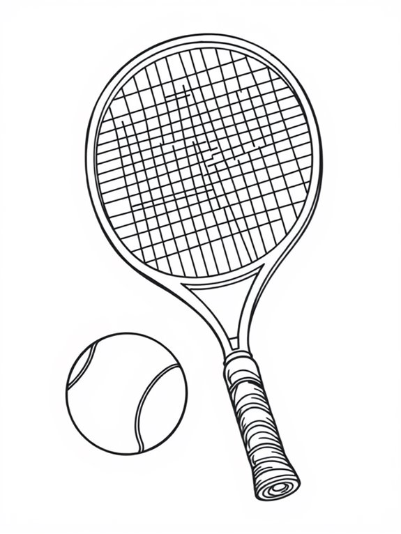 tennis racket and ball