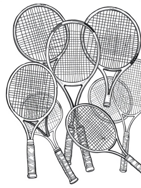 tennis rackets coloring page