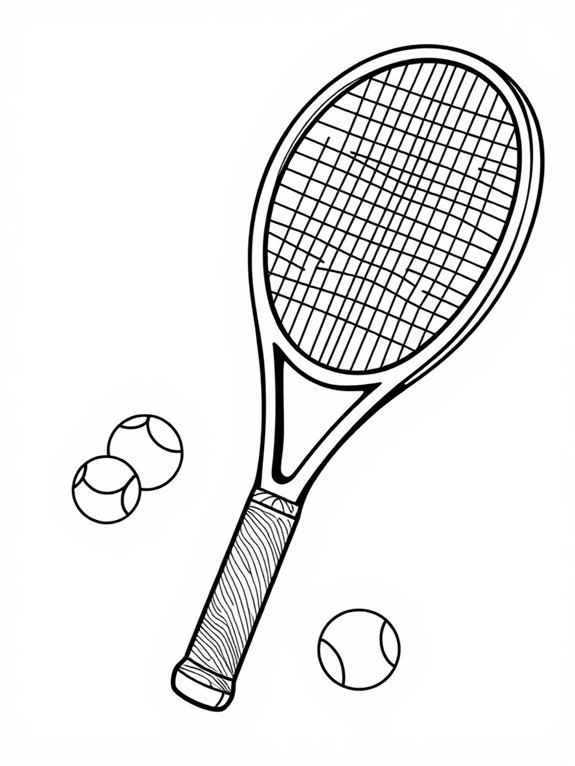 tennis rackets coloring page