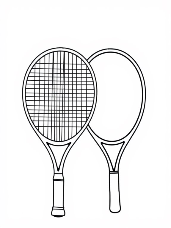 tennis rackets coloring page