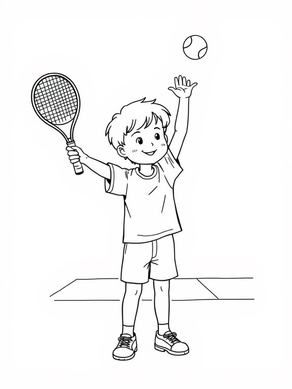 tennis serve coloring page