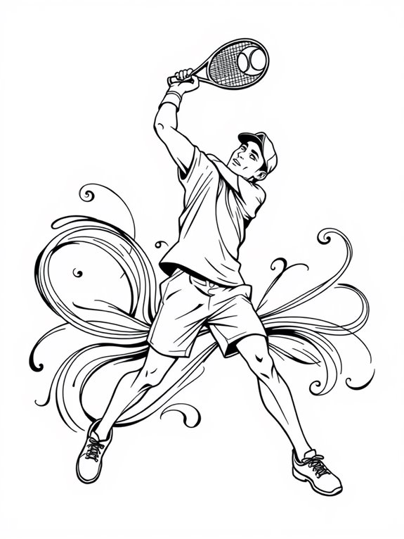 tennis serve dynamic coloring page