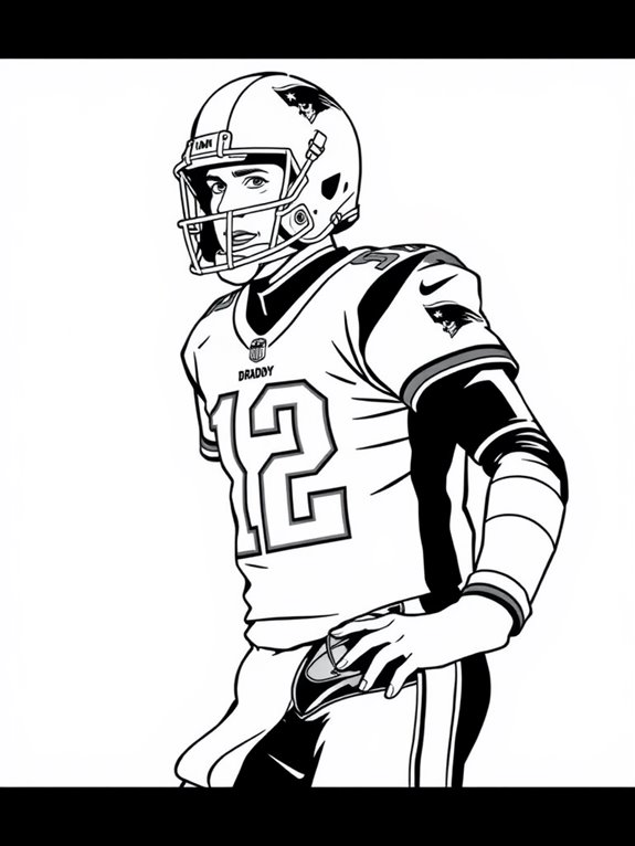 tom brady jersey coloring page