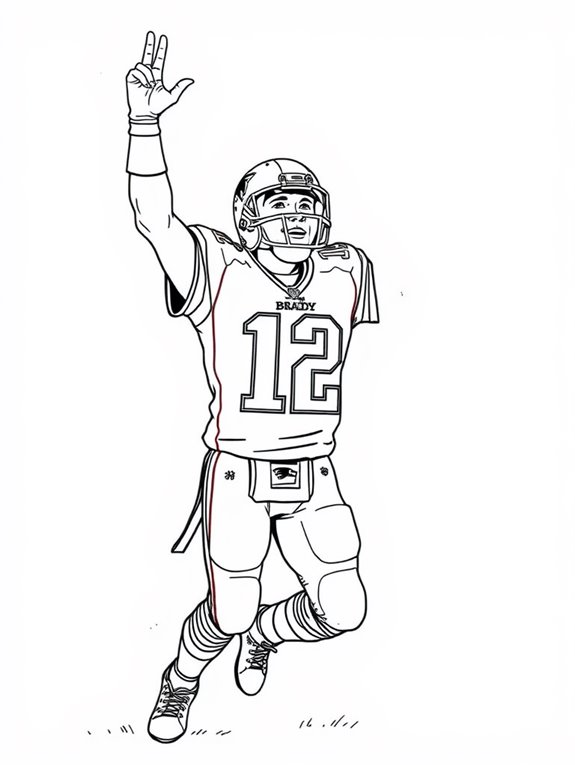 tom brady touchdown celebration coloring