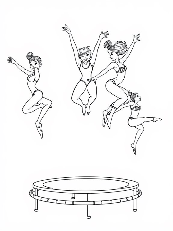 trampoline gymnastics coloring page