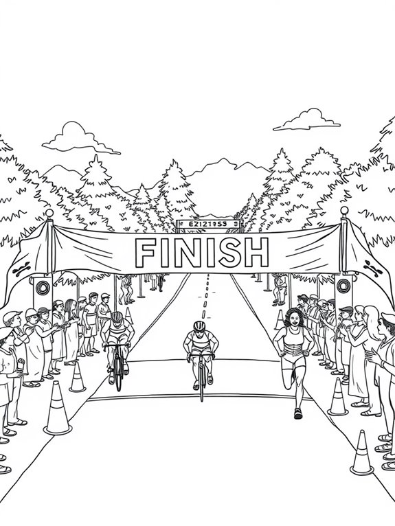 triathlon finish line art