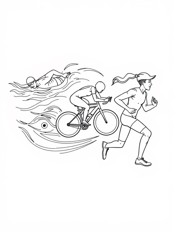 triathlon themed coloring page