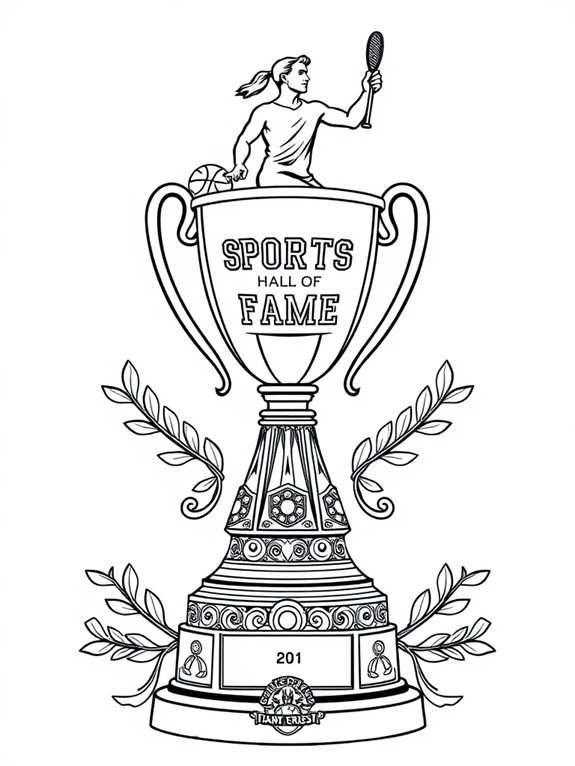 trophy coloring page activity