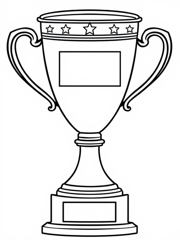 trophy coloring page design