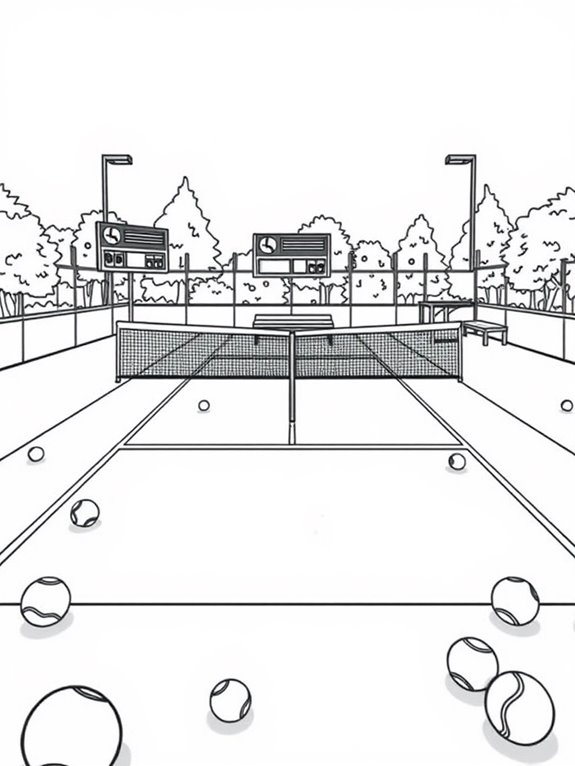 virtual tennis court coloring