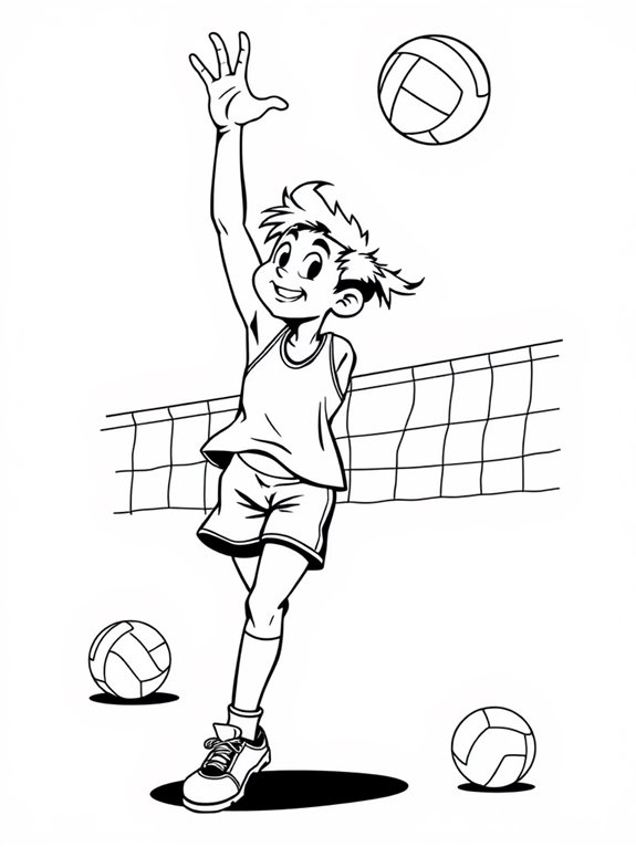 volleyball character coloring page