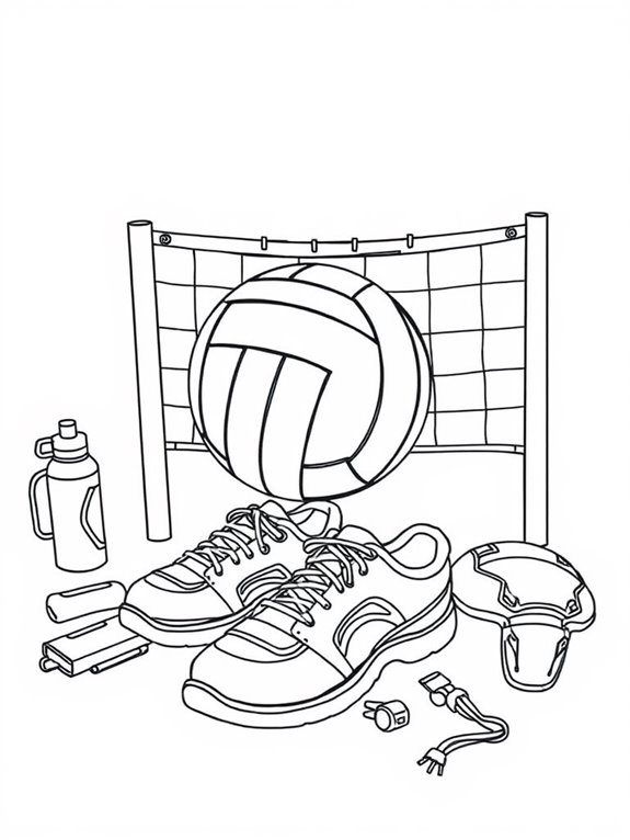 volleyball equipment coloring page