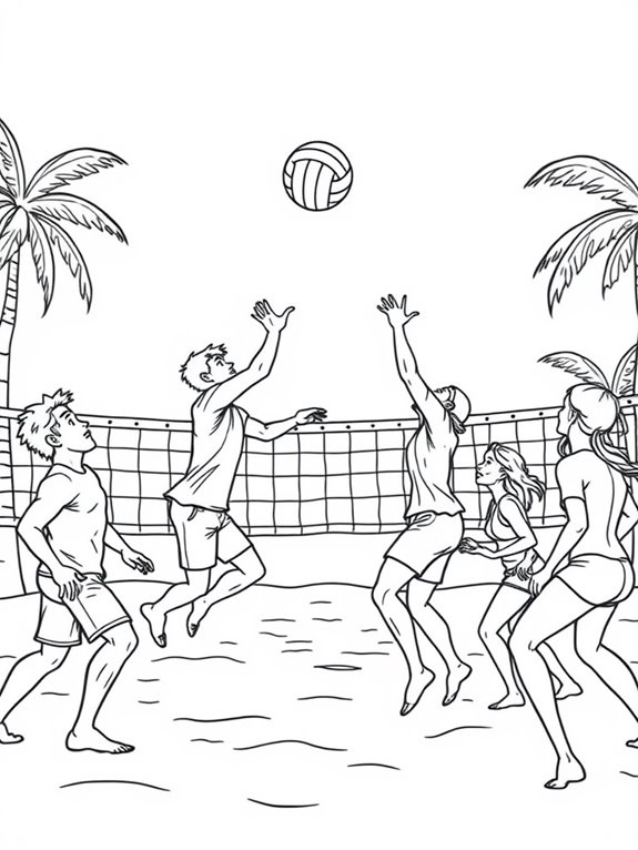 volleyball game coloring page