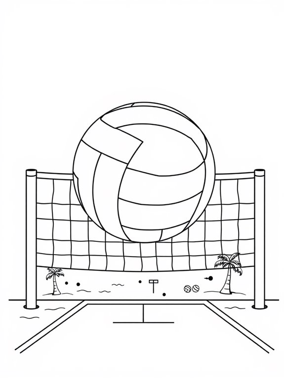 volleyball themed coloring activity