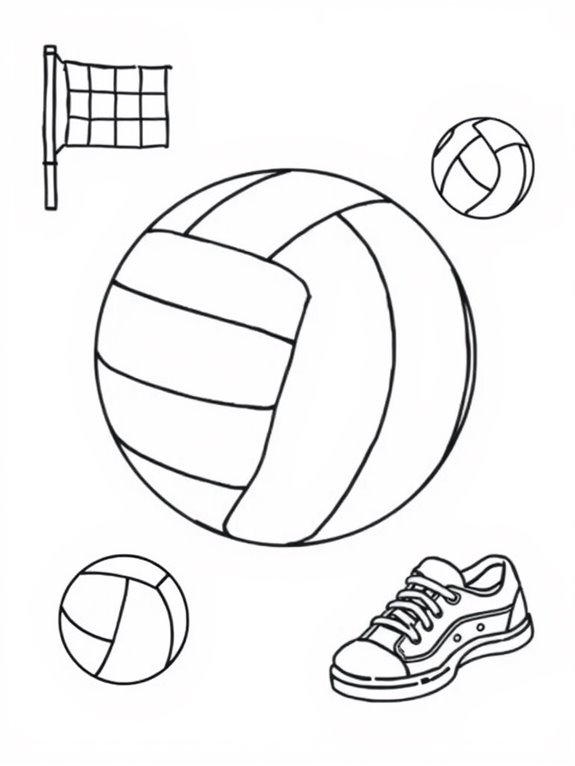 volleyball themed coloring activity