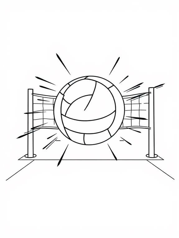 volleyball themed coloring page