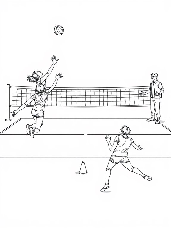 volleyball training drills coloring page