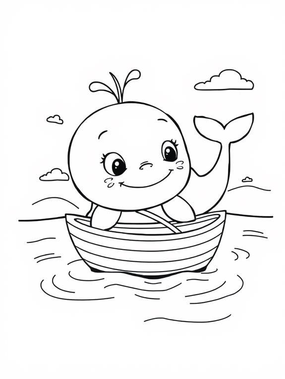 whale peek at rowboat