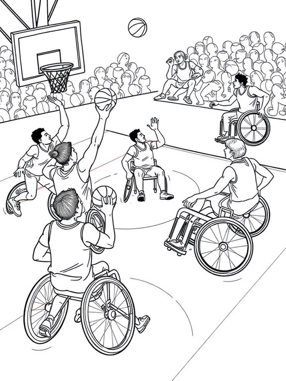 wheelchair basketball coloring page