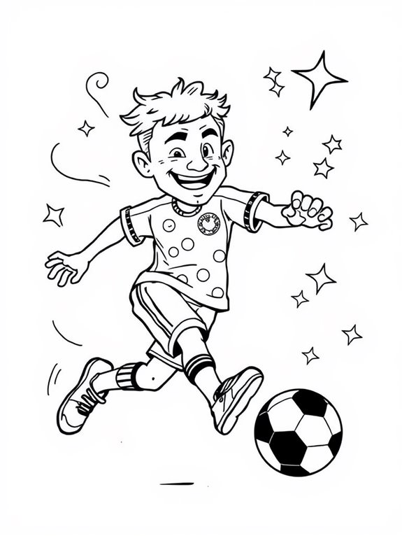 whimsical soccer player illustration