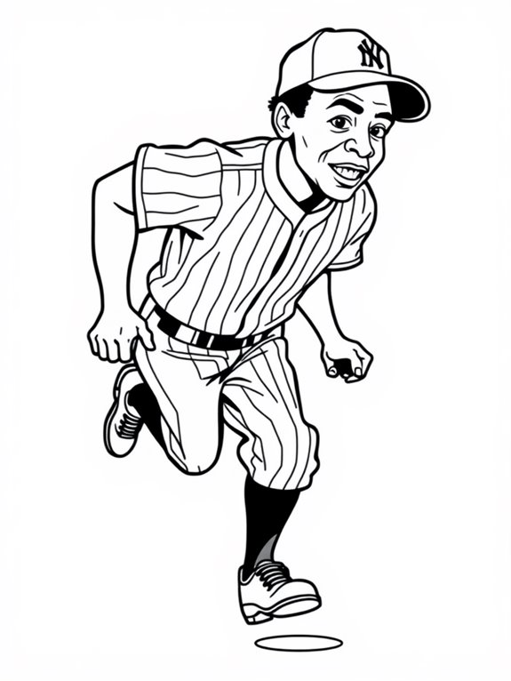 willie mays baseball coloring page