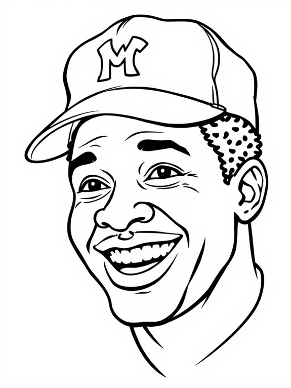 willie mays coloring page