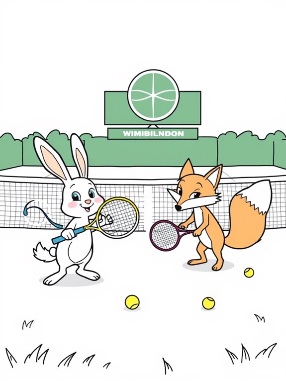 wimbledon tennis cartoon coloring