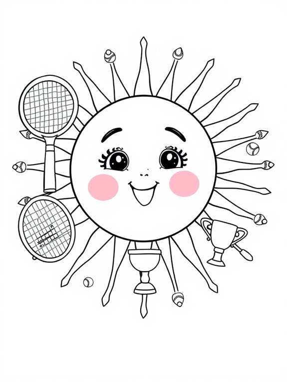 wimbledon themed tennis coloring page