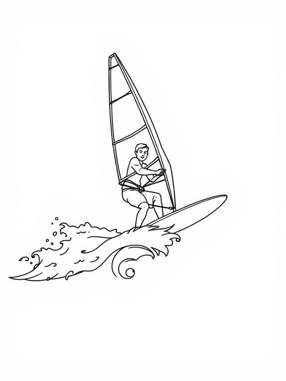 windsurfing with simple waves