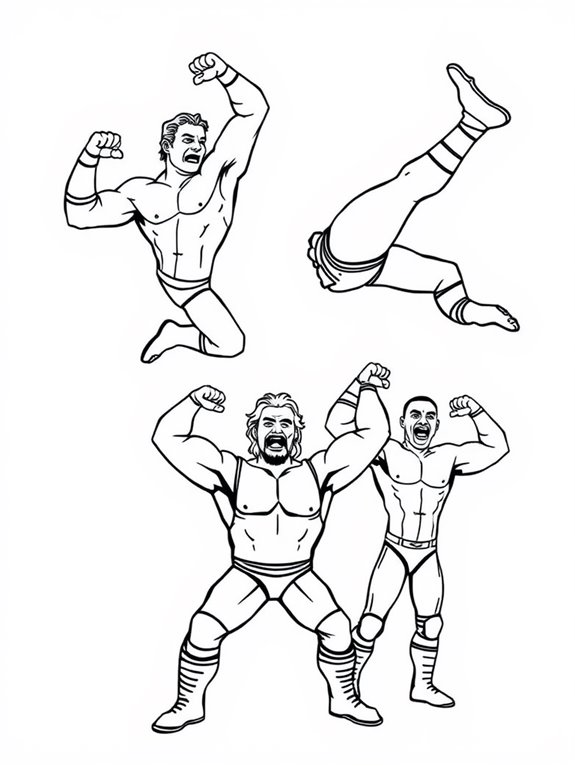 wrestlers coloring page activity