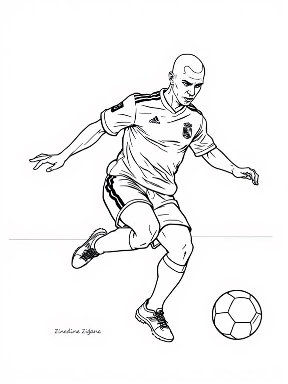 zinedine zidane coloring page