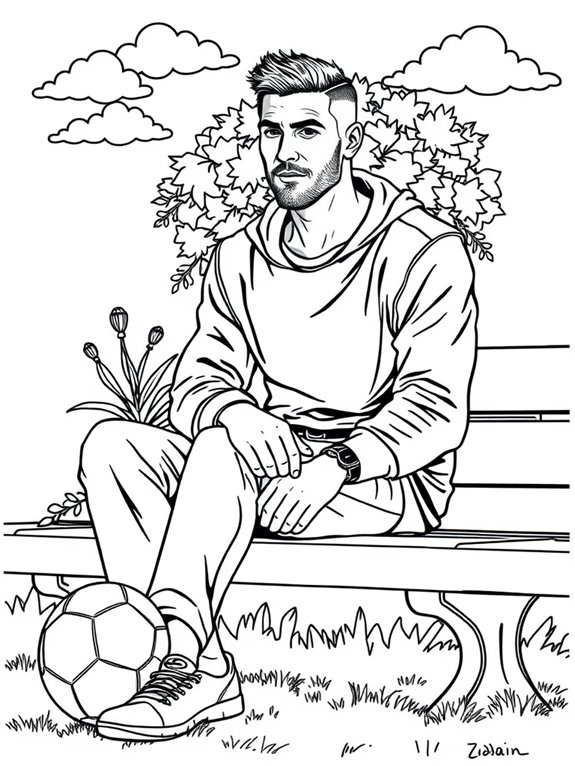 zinedine zidane coloring page