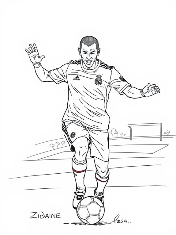 zinedine zidane coloring page